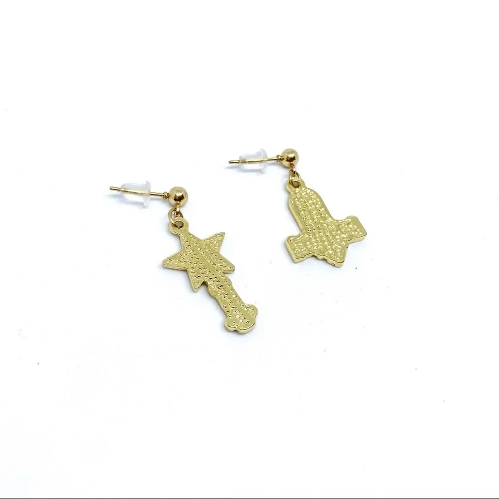 Pastel Lavender Enamel Rocket 🚀 & Star Earring